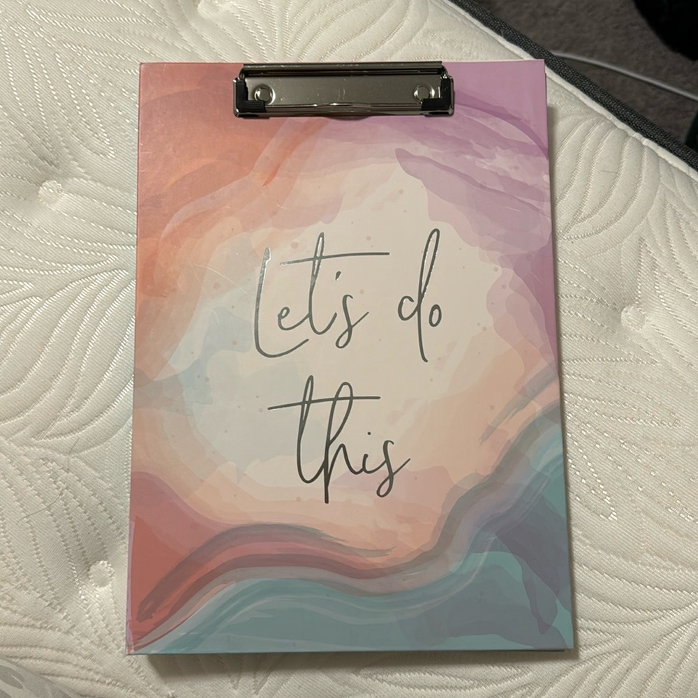 Clipboard with note pad inside